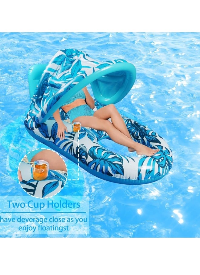 Inflatable Floating Water Hammock, PVC, Foldable, Striped, Adult Lounger Chair, Pool Float Bed