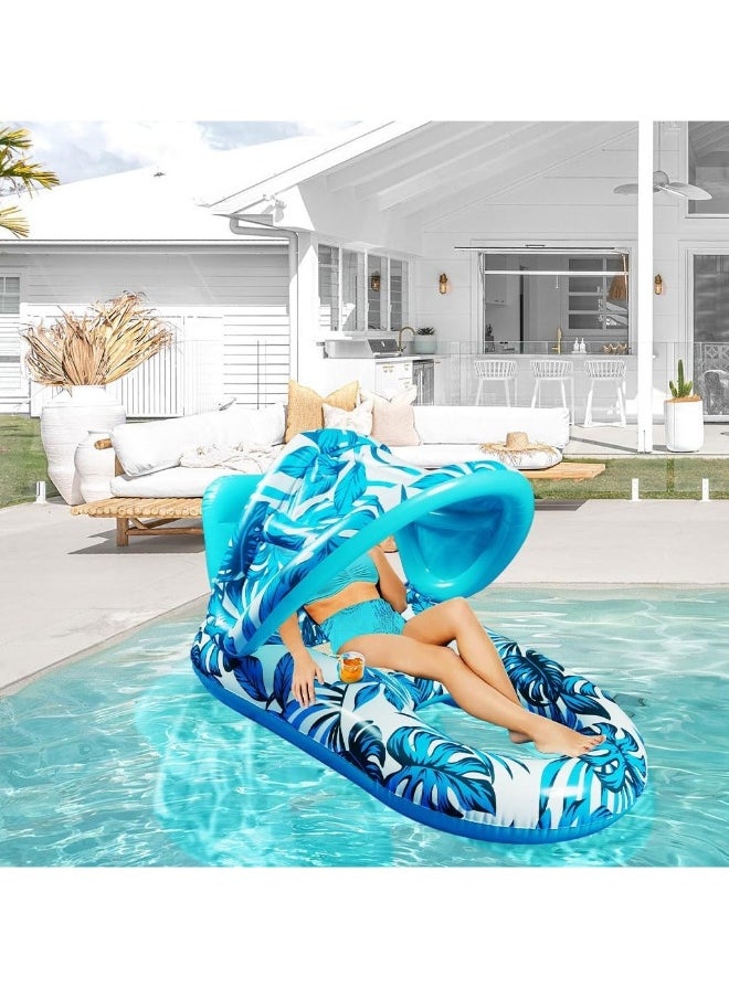 Inflatable Floating Water Hammock, PVC, Foldable, Striped, Adult Lounger Chair, Pool Float Bed