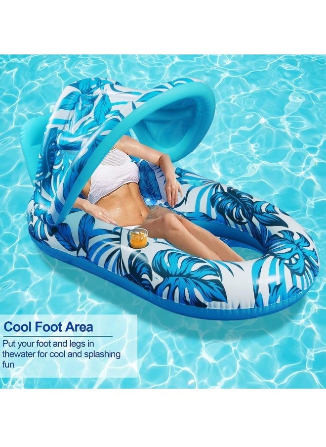 Inflatable Floating Water Hammock, PVC, Foldable, Striped, Adult Lounger Chair, Pool Float Bed