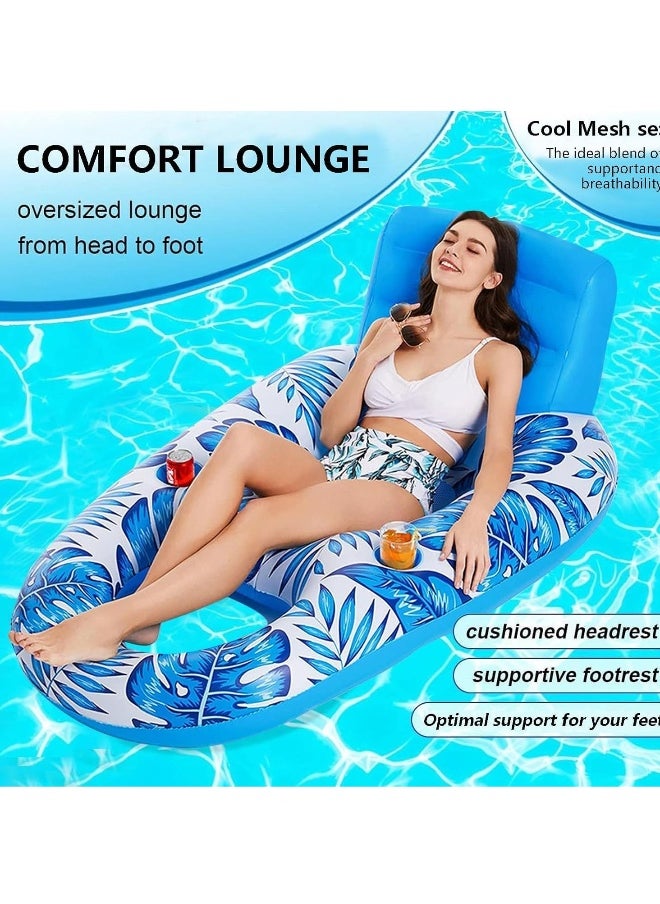 Inflatable Floating Water Hammock, PVC, Foldable, Striped, Adult Lounger Chair, Pool Float Bed