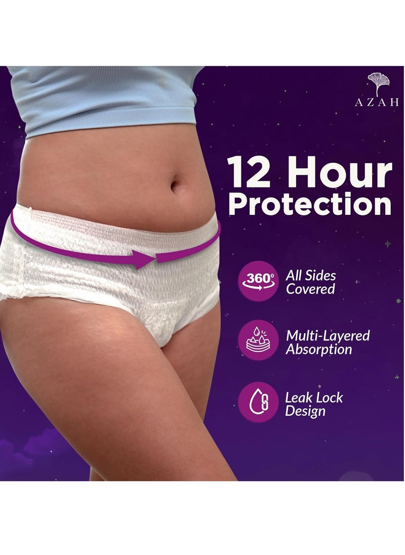 AZAH Period Panty for Girls (XL-XXL, 36-37 Inch) [Pack of 12] 12 Hrs Protection | 5x Super Absorbent Period Panties | Leak Proof Overnight Periods Panty For Women| Heavy Flow |Rash Free & Cottony Soft