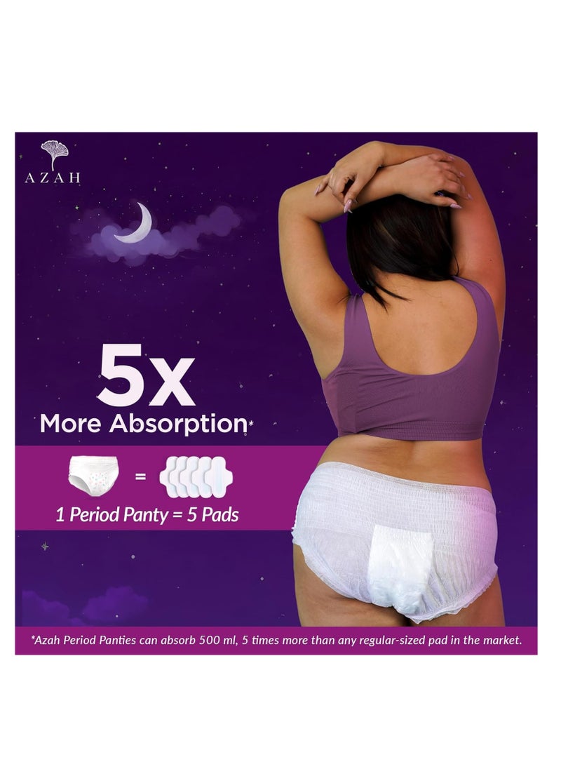 AZAH Period Panty for Girls (XL-XXL, 36-37 Inch) [Pack of 12] 12 Hrs Protection | 5x Super Absorbent Period Panties | Leak Proof Overnight Periods Panty For Women| Heavy Flow |Rash Free & Cottony Soft