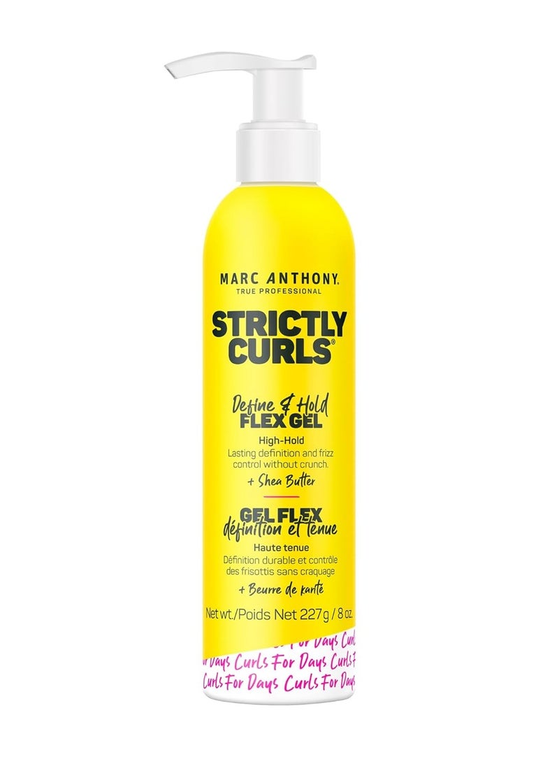 Marc Anthony Define & Hold Flex Hair Styling Gel, Strictly Curls - Medium to Coarse Curls - High Hold, Long-Lasting Frizz Control & Added Shine with Shea Butter - Anti-Frizz Hair Products for Women