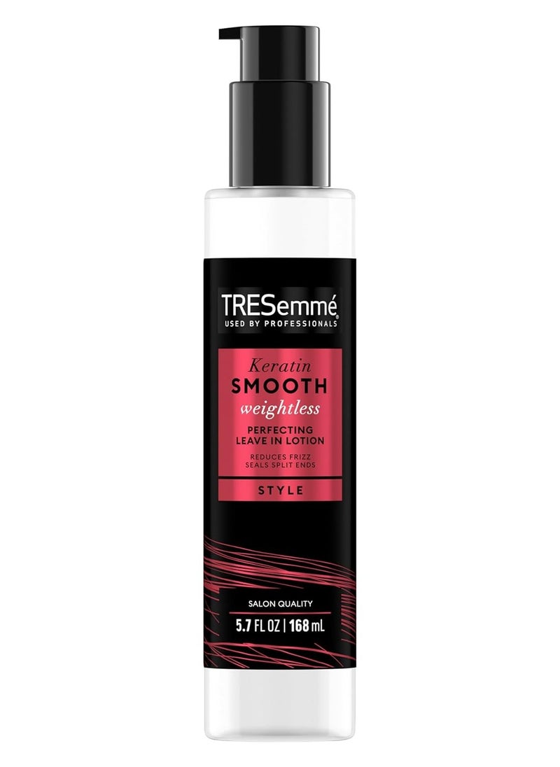 TRESemmé Perfecting Leave-In Lotion Keratin Smooth for Reducing Frizz & Sealing Split Ends, Weightless, 5.7 oz