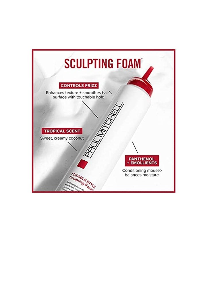 Paul Mitchell Sculpting Foam, Conditions + Controls Frizz, For All Hair Types