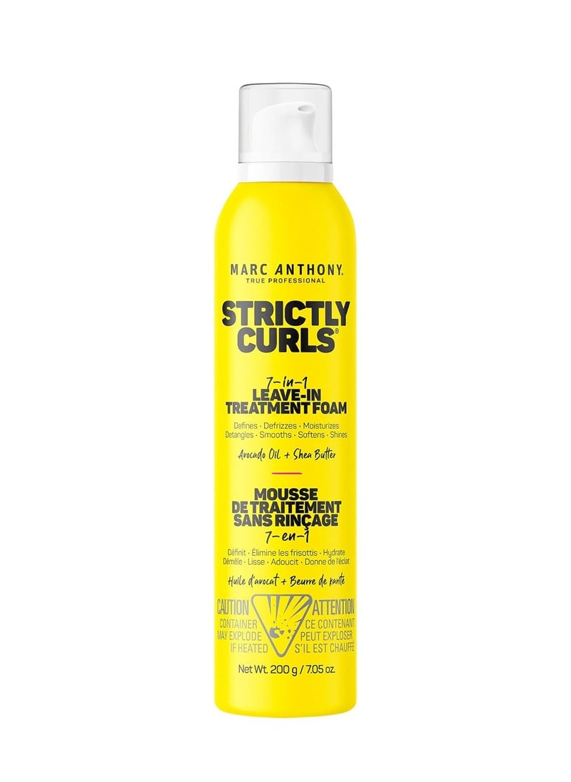 Marc Anthony Leave In Hair Treatment, Strictly Curls - 7-In-1 Treatment Foam for Curly Hair Defines, Defrizzes, Moisturizes, Detangles, Softens & Shines with Avocado Oil & Shea Butter - 7.1 Ounce