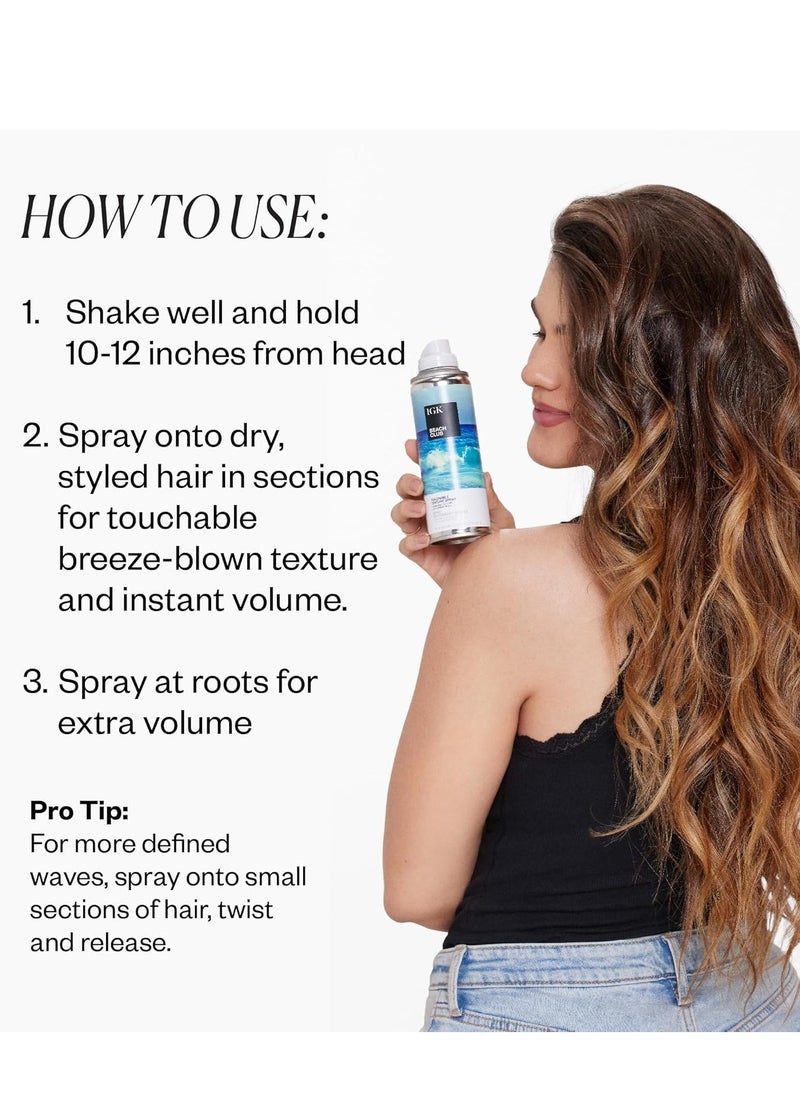 IGK BEACH CLUB Touchable Texture Spray | Hold + Volume + Lightweight | Vegan + Cruelty Free |