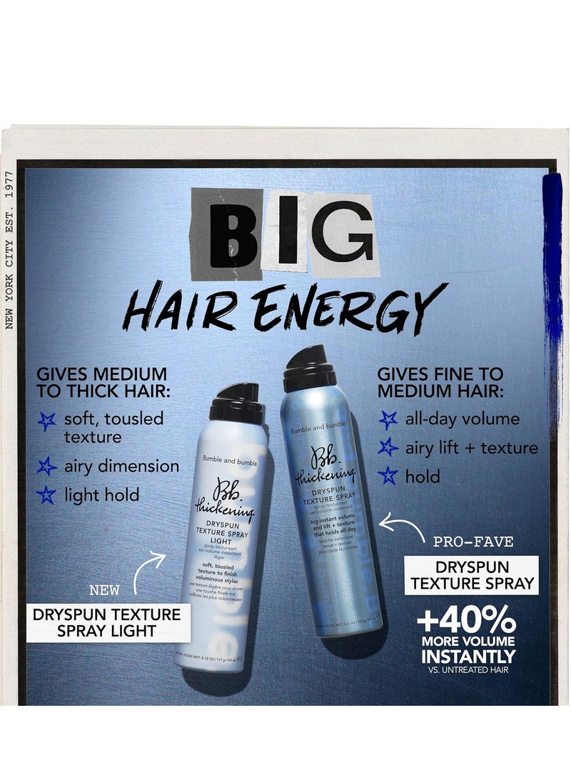 Bumble and bumble Thickening Dryspun Texture Spray | Volumizing + Adds Texture | Straight to Wavy