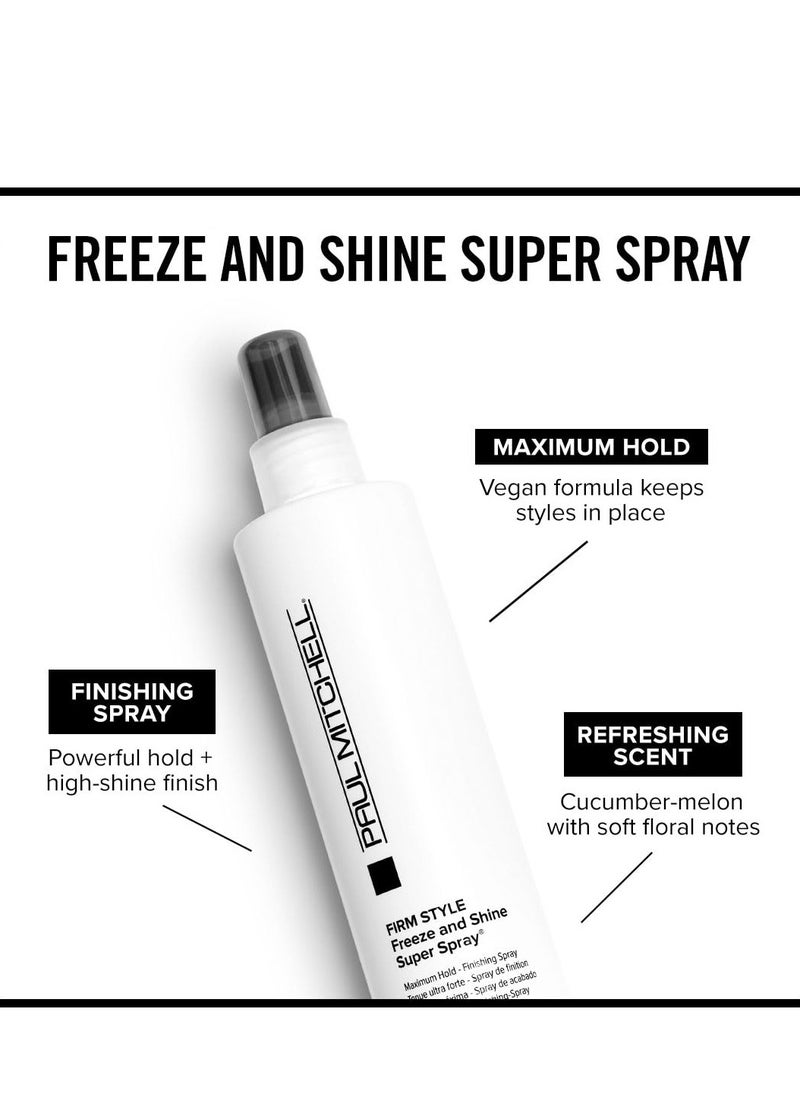 Paul Mitchell Freeze and Shine Super Hairspray, Maximum Hold, Shiny Finish Hairspray, For Coarse Hair