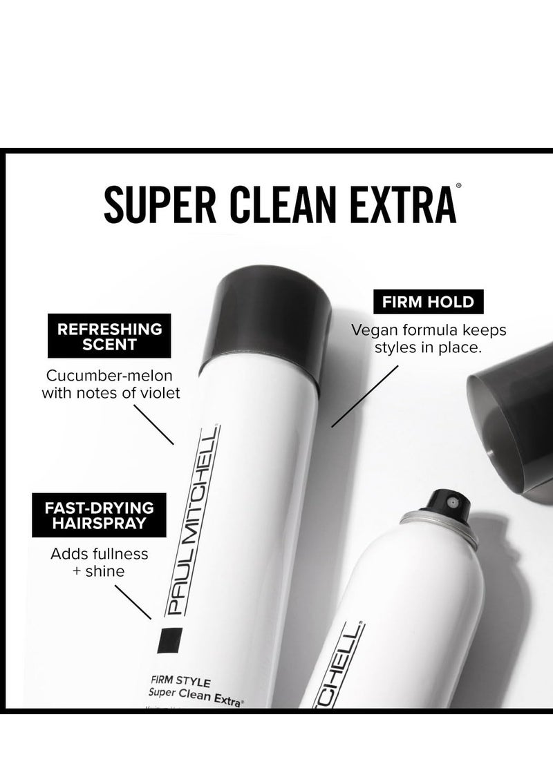 Paul Mitchell Super Clean Extra Finishing Hairspray, Maximum Hold, Shiny Finish, For All Hair Types, 9.5 oz.