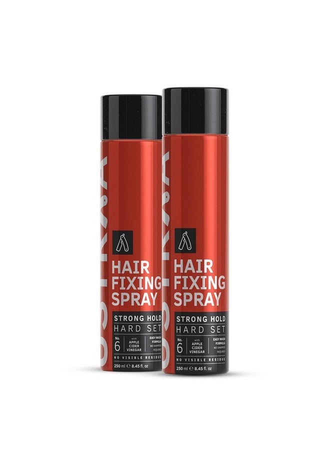 Hair Fixing Spray - Strong Hold - 250 Ml X 2 - Set Of 2 Hair Spray | Extreme Hold | Adds Shine To Your Hair | Even Coating With Finer Spray |Ideal For Longer Hair Length.