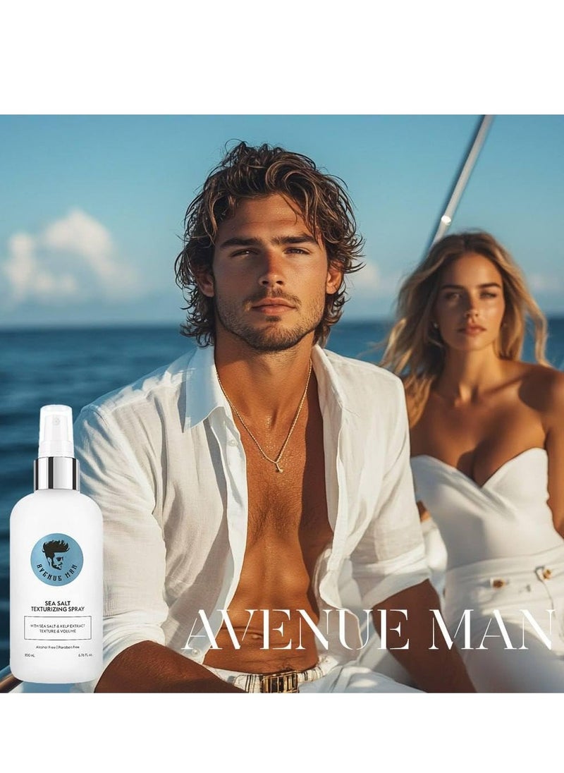 Avenue Man Sea Salt Texturizing Thickening Spray for Men's Hair - Paraben-Free, Sulfate-Free - 6.76 Fl Oz