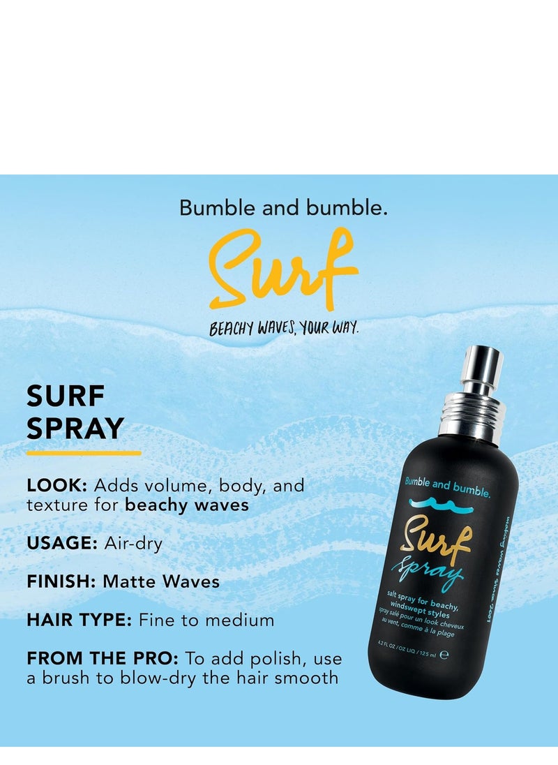 Bumble and bumble Surf Sea Salt Spray | Volumizing | Adds Texture + Matte Finish, Wavy Straight