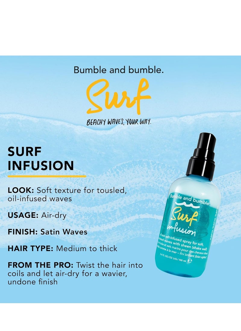 Bumble and bumble Surf Infusion Oil and Sea Salt Spray | Conditioning | Adds Texture + Shine | Wavy, Straight, 3.4 fl. oz.