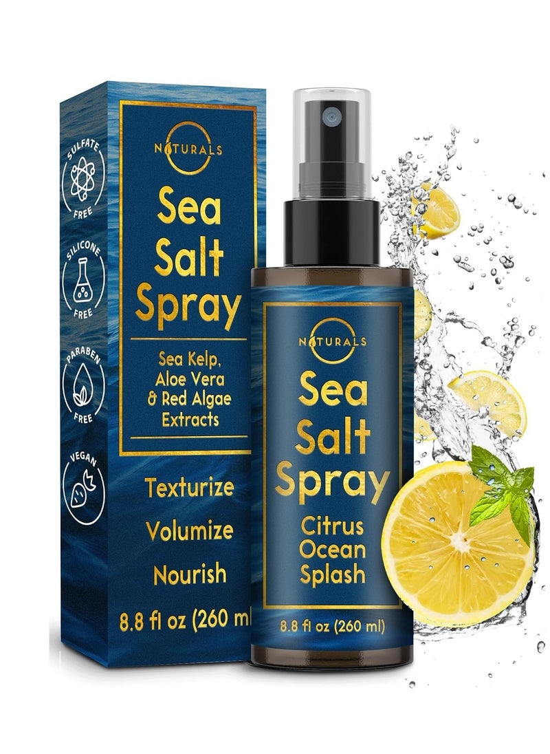 O Naturals Sea Salt Spray for Men - 8 oz, Citrus Ocean Splash - Hair Texturizing & Wavy Hair Product