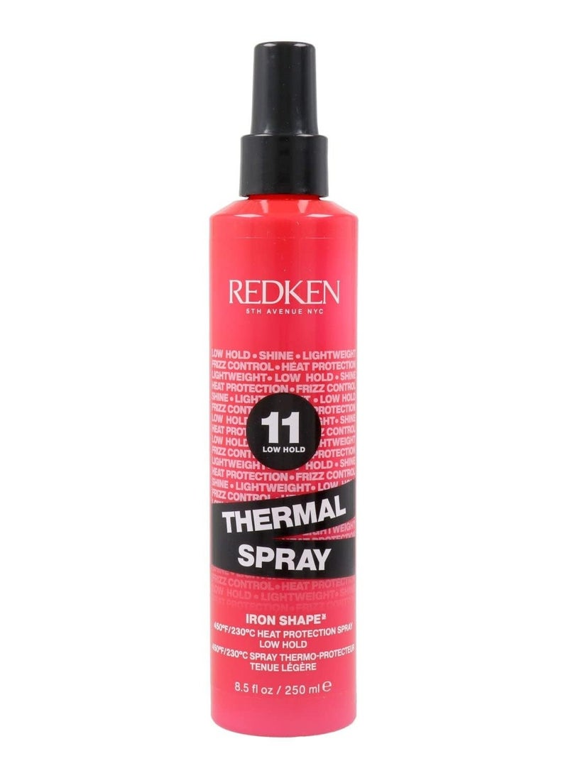 Redken Thermal Spray 11 Low Hold | Thermal Smoothing Holding Spray | For All Hair Types | Provides a Smooth, Silky & Frizz-Free Blow-Dry Finish | Mild Control | Protects Against Heat Damage | 8.5 Oz