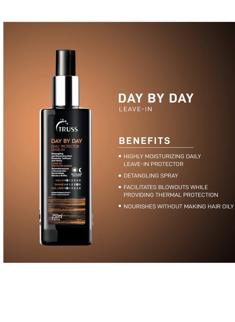 Truss Day By Day - Leave-in Daily Protector And Detangler Spray For Hair - Highly Moisturizing With Thermal Heat Protectant For Blow Outs, Detangling, Reconstruction, Softness, and Shine