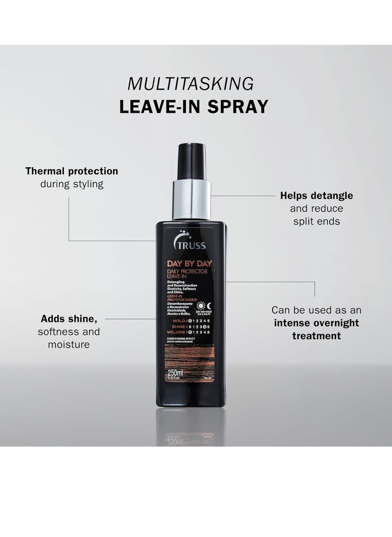 Truss Day By Day - Leave-in Daily Protector And Detangler Spray For Hair - Highly Moisturizing With Thermal Heat Protectant For Blow Outs, Detangling, Reconstruction, Softness, and Shine