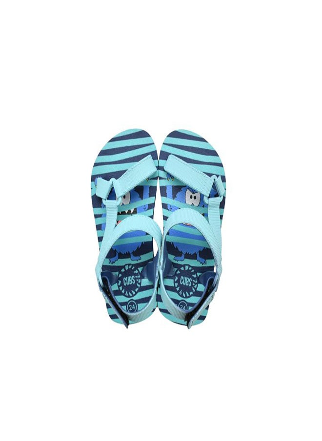 Striped Print Everyday Wear Adjustable Back Strap Eva Sling Sandals For Boys Lightweight Easy To Wash And Anti-Slip Soles