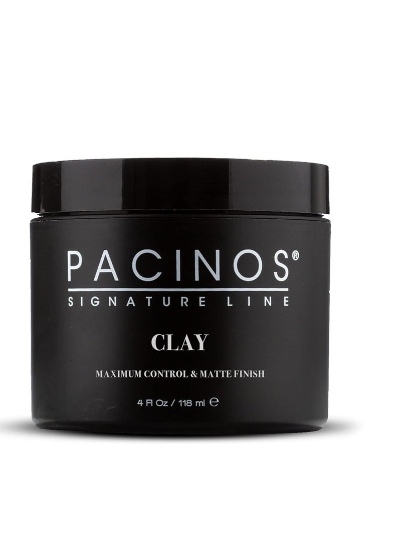 Pacinos Signature Line Clay Hair Paste - Long Lasting Styling Wax with Firm Hold for All Hair Styles 4 Oz
