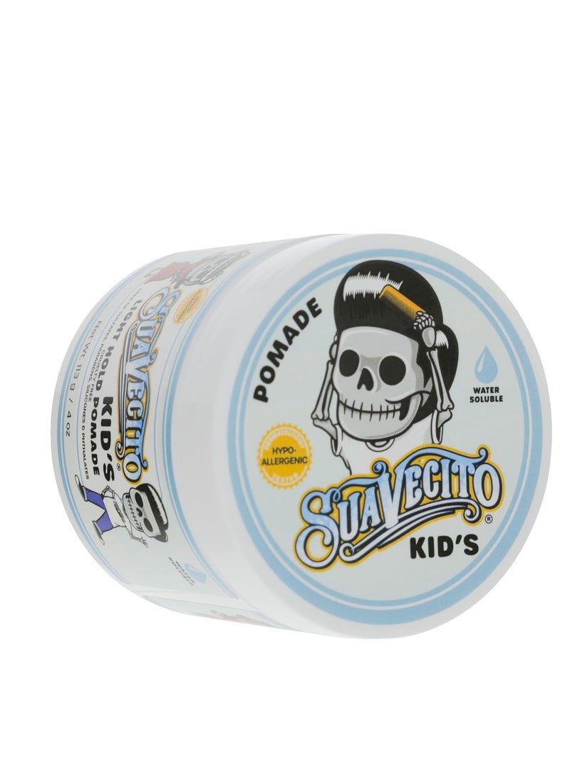 Suavecito Kid's Pomade Calming Chamomile Scent Light Hold 4 oz. - Water Based Flake Free Hair Gel - Dermatologist-Tested, Hypoallergenic Formula - Free of Sulfates, Parabens, and Phthalates