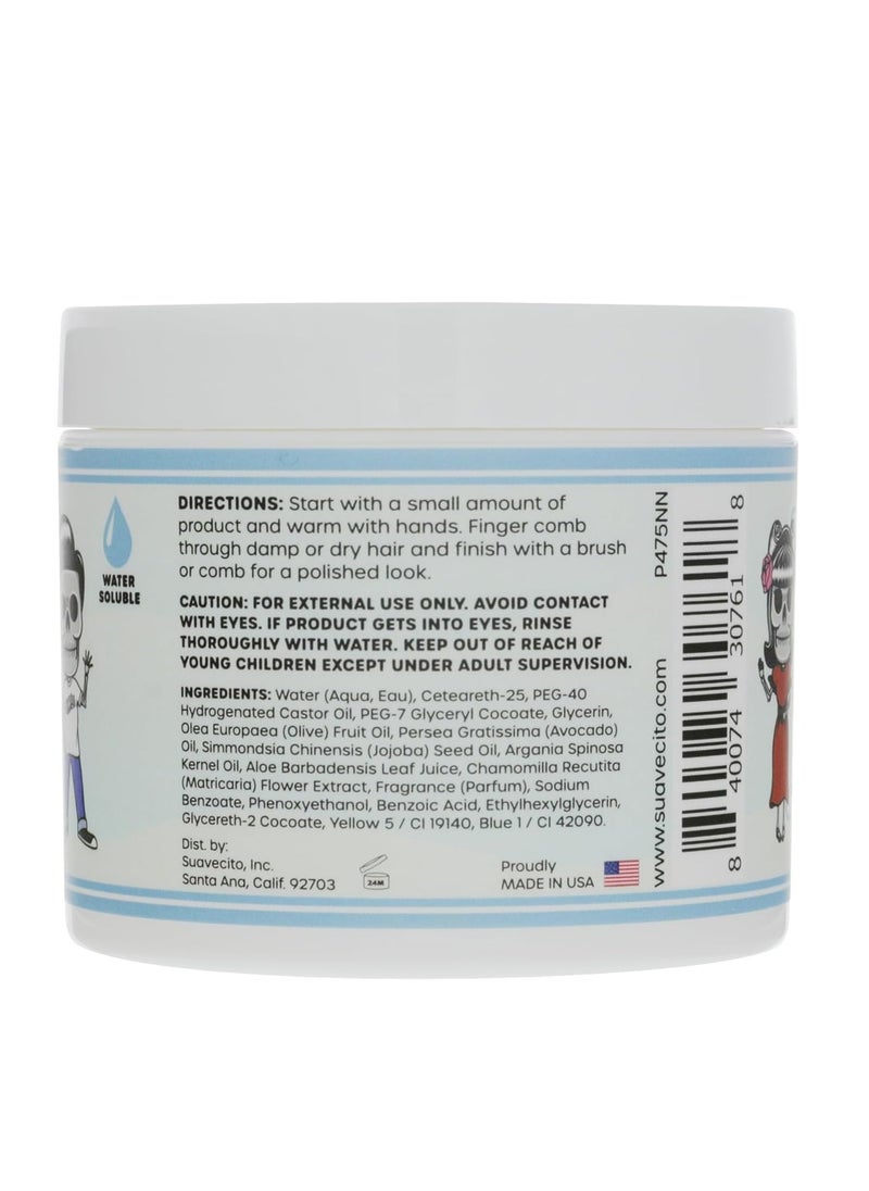 Suavecito Kid's Pomade Calming Chamomile Scent Light Hold 4 oz. - Water Based Flake Free Hair Gel - Dermatologist-Tested, Hypoallergenic Formula - Free of Sulfates, Parabens, and Phthalates