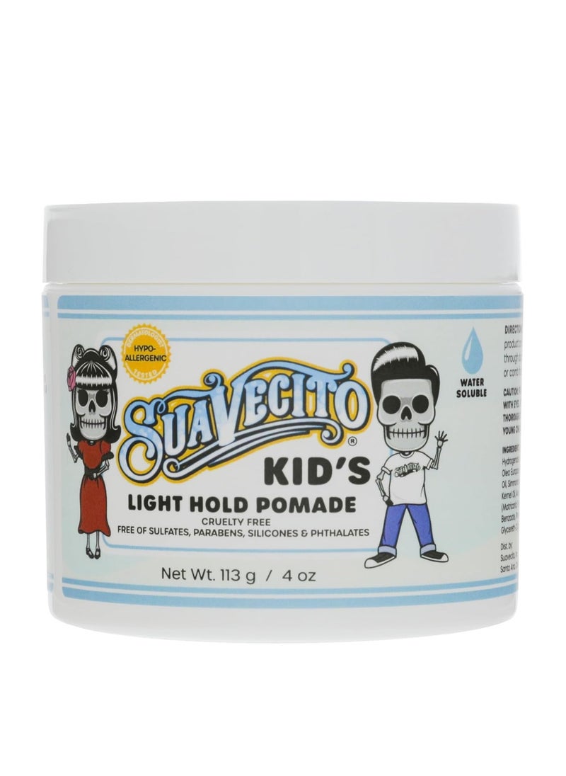 Suavecito Kid's Pomade Calming Chamomile Scent Light Hold 4 oz. - Water Based Flake Free Hair Gel - Dermatologist-Tested, Hypoallergenic Formula - Free of Sulfates, Parabens, and Phthalates