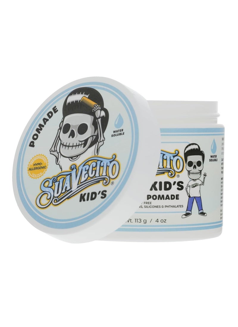 Suavecito Kid's Pomade Calming Chamomile Scent Light Hold 4 oz. - Water Based Flake Free Hair Gel - Dermatologist-Tested, Hypoallergenic Formula - Free of Sulfates, Parabens, and Phthalates