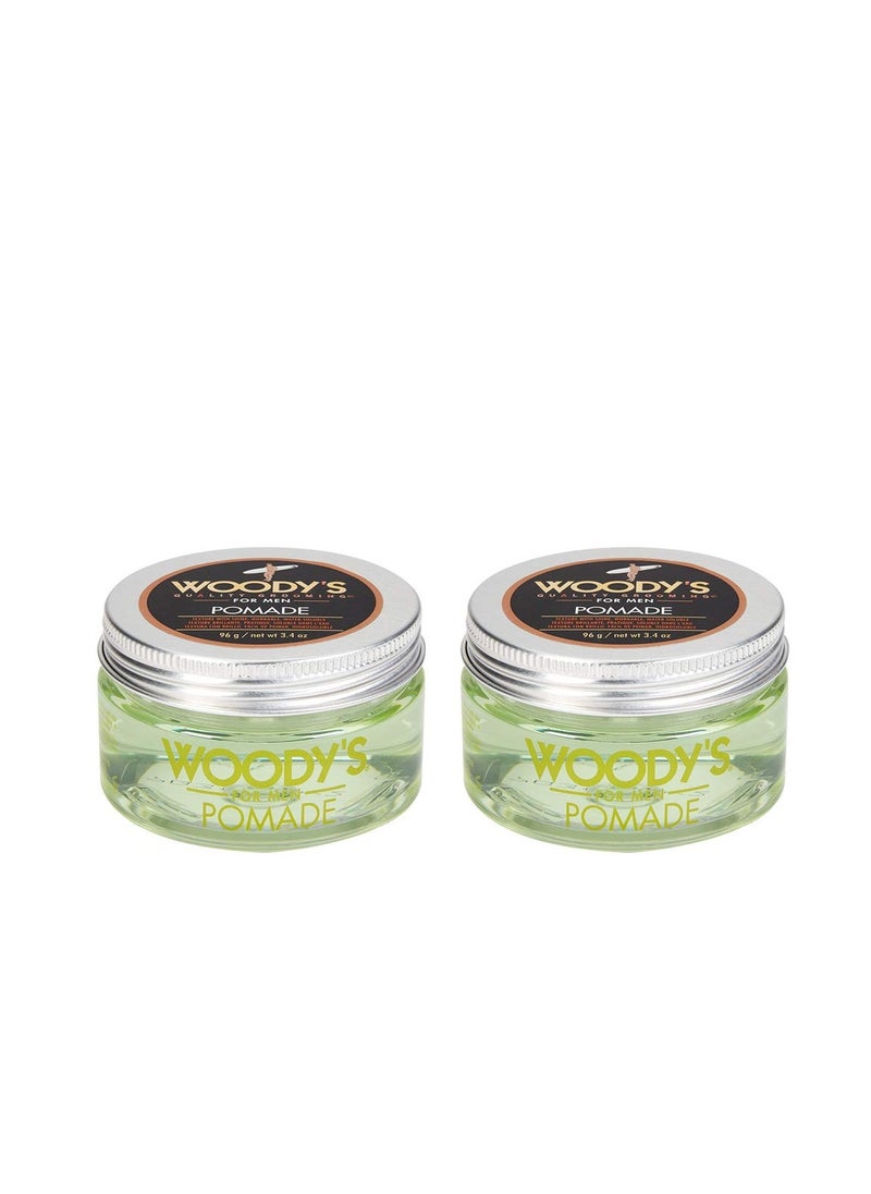 Woody's Styling Pomade for Men, Medium Hold Clear Gel with Healthy Shine, Water-Soluble, 3.4 Oz