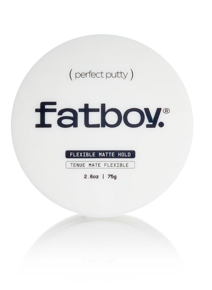 Fatboy Hair Perfect Putty, Styling Kaolin Clay Putty, Medium Hold for Volume & Texture, Matte Finish, Hair Care for All Hair Types, Flexible Lightweight Formula, Paraben Free, Color Safe, 2.6 Oz