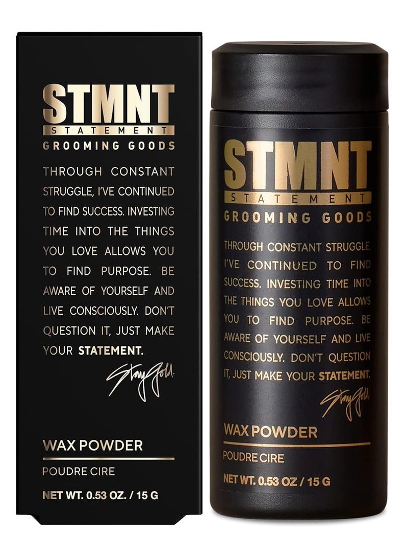 STMNT Grooming Goods Wax Powder, 0.53 oz | Semi-Matte Finish | Added Grip and Volume | Medium Control | Easy To Wash Out | Fuller Feeling Hair