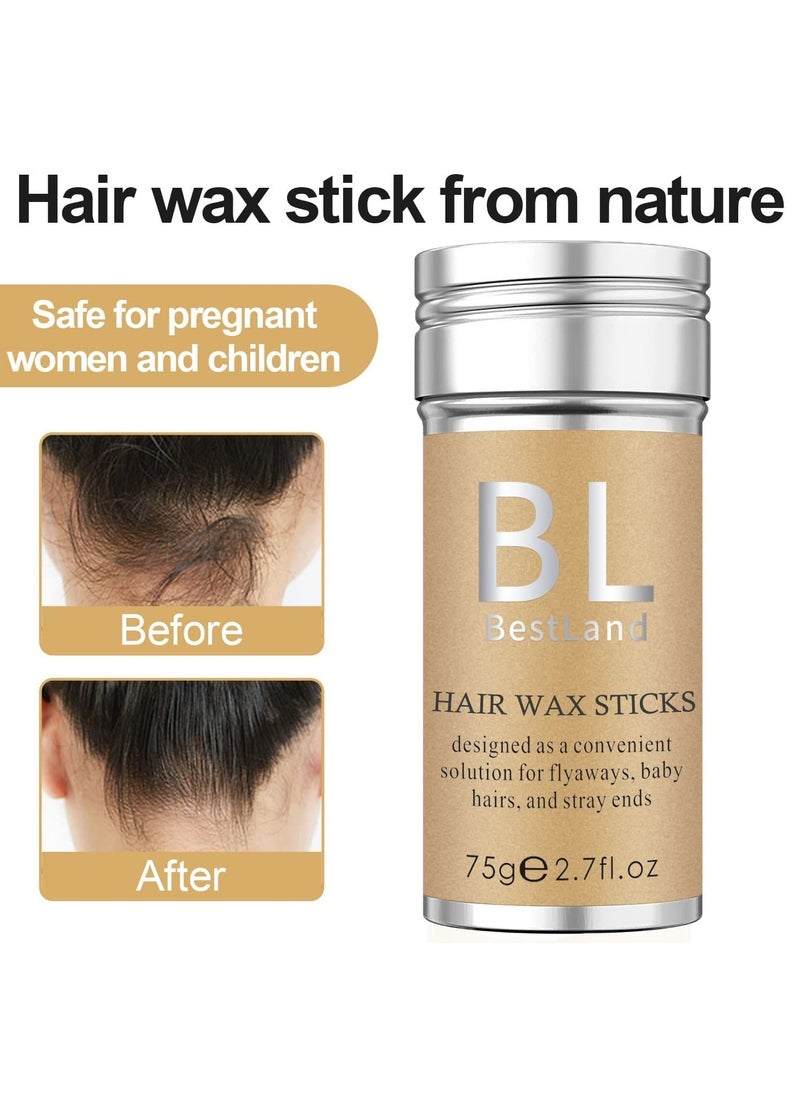 BestLand Hair Wax Stick, Styling Stick for Edge Control, Hair Finishing, and Frizz/Baby Hair Taming - Slick Back Stick for Kids Women and Men, Tamer for Flyaways, Hair Bun Maker and Accessories