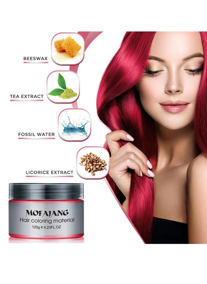 Red Hair Wax Color, SOVONCARE Temporary Dye Wax Natural Hairstyle Cream Hair Pomades for Women & Men Party Cosplay Halloween Date 4.23 oz (Red)