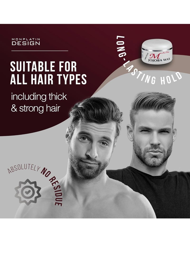 Mon Platin Professional Hair Wax - 150 ml Moisturizing Grooming Wax for Men's Wet and Shiny Look Styling with Jojoba Oil Essence and Pure Water for Scalp Enrichment