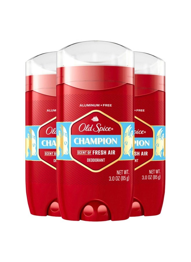 Red Collection Deodorant For Men, Champion Scent, 3.0 Oz (Pack Of 3)