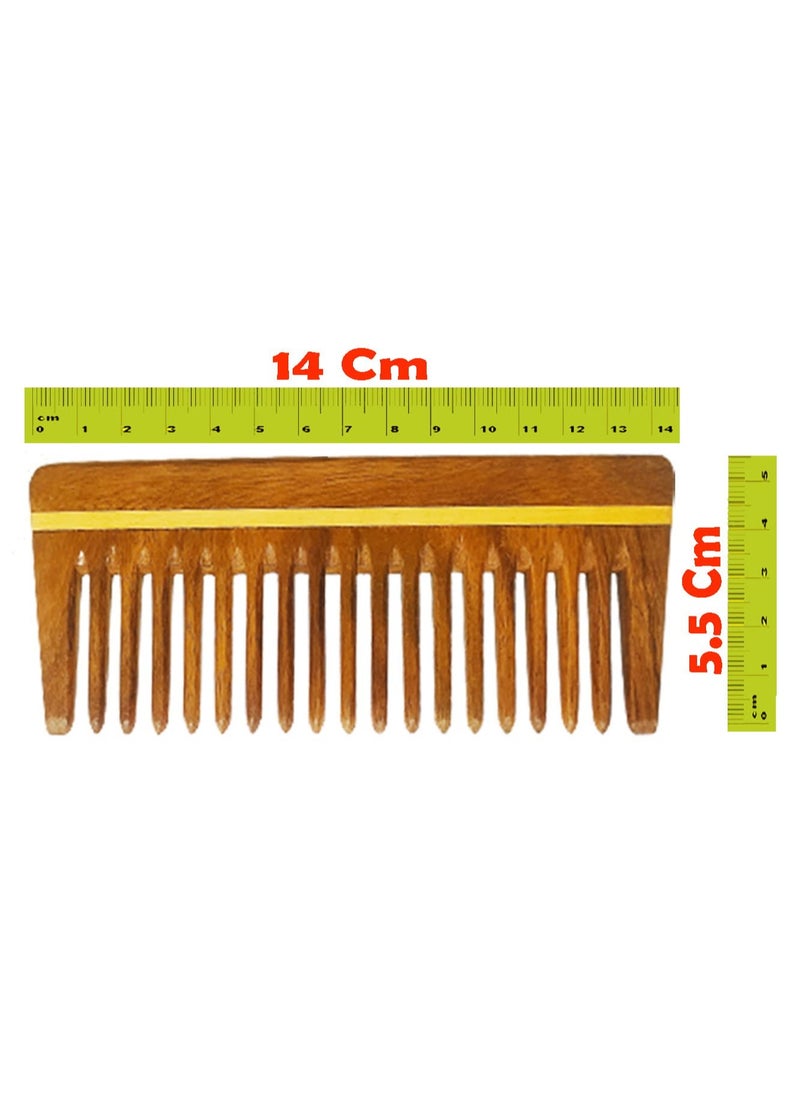 Rufiys Pure Neem Wooden Comb for Women & Men | Neem Wood Comb for Hair Growth | Wide Tooth Hair comb | Dandruff Comb