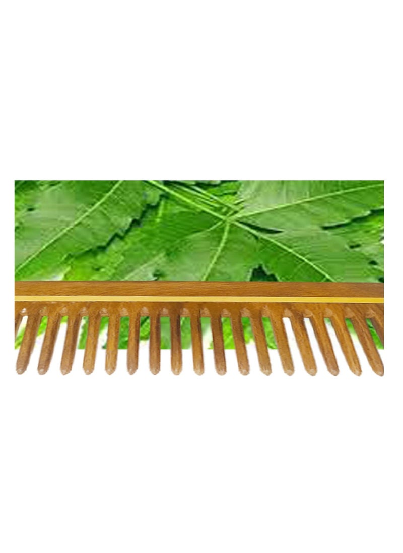Rufiys Pure Neem Wooden Comb for Women & Men | Neem Wood Comb for Hair Growth | Wide Tooth Hair comb | Dandruff Comb