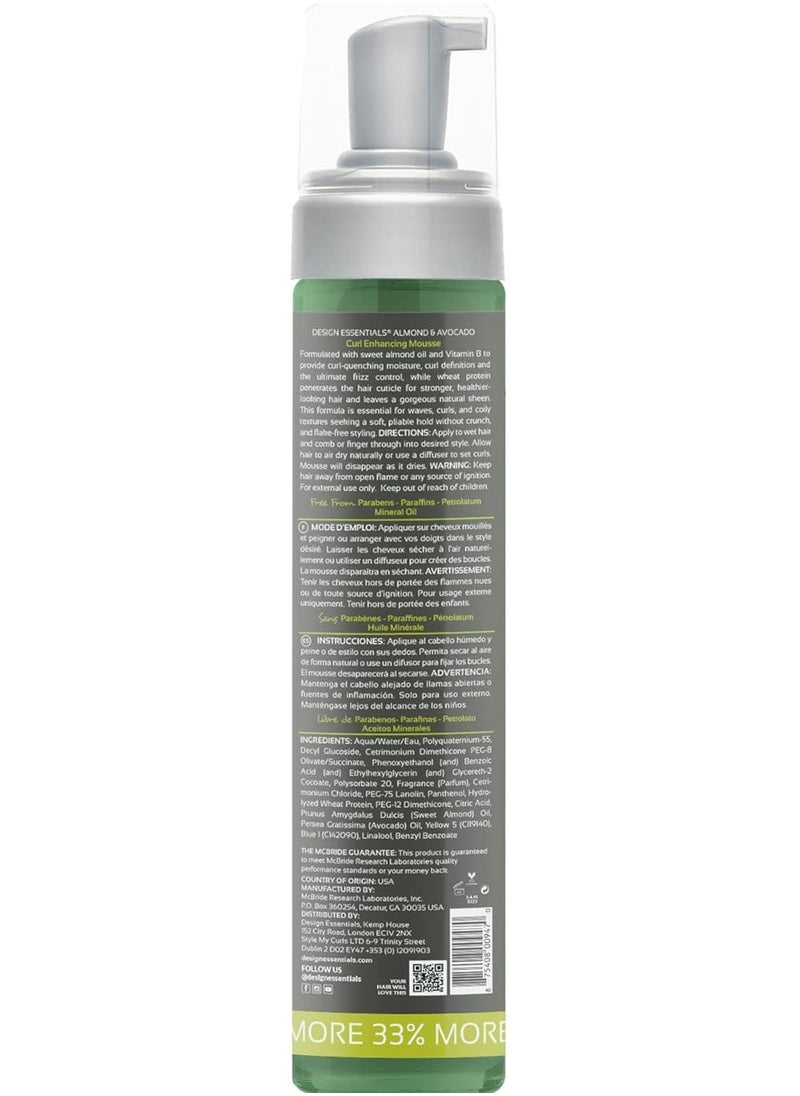 Design Essentials Curl Enhancing Mousse, Almond and Avocado Collection,10 Ounce