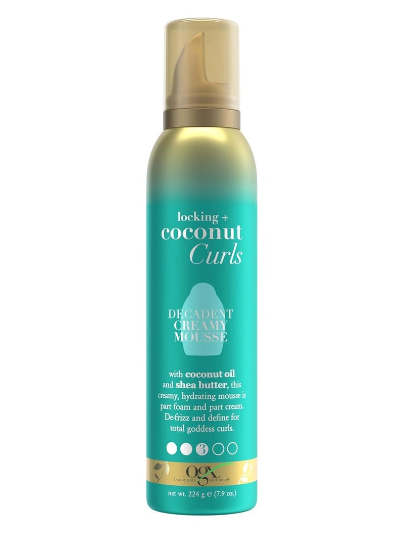 OGX Locking + Coconut Curls Decadent Creamy Mousse, 7.9 Ounce