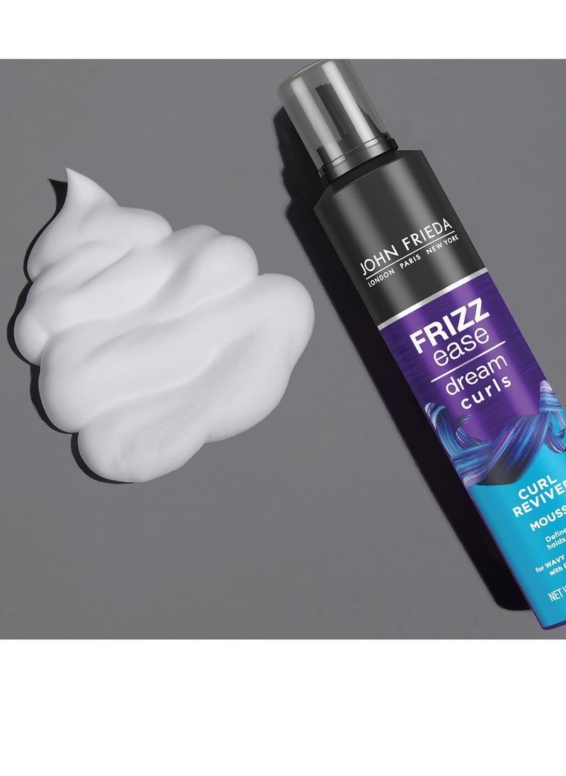 John Frieda Frizz Ease Curly Hair Reviver Mousse Enhances Curls, a Soft Flexible Hold for Curly or Frizzy Hair, Alcohol-Free, 7.2 oz (Pack of 2)