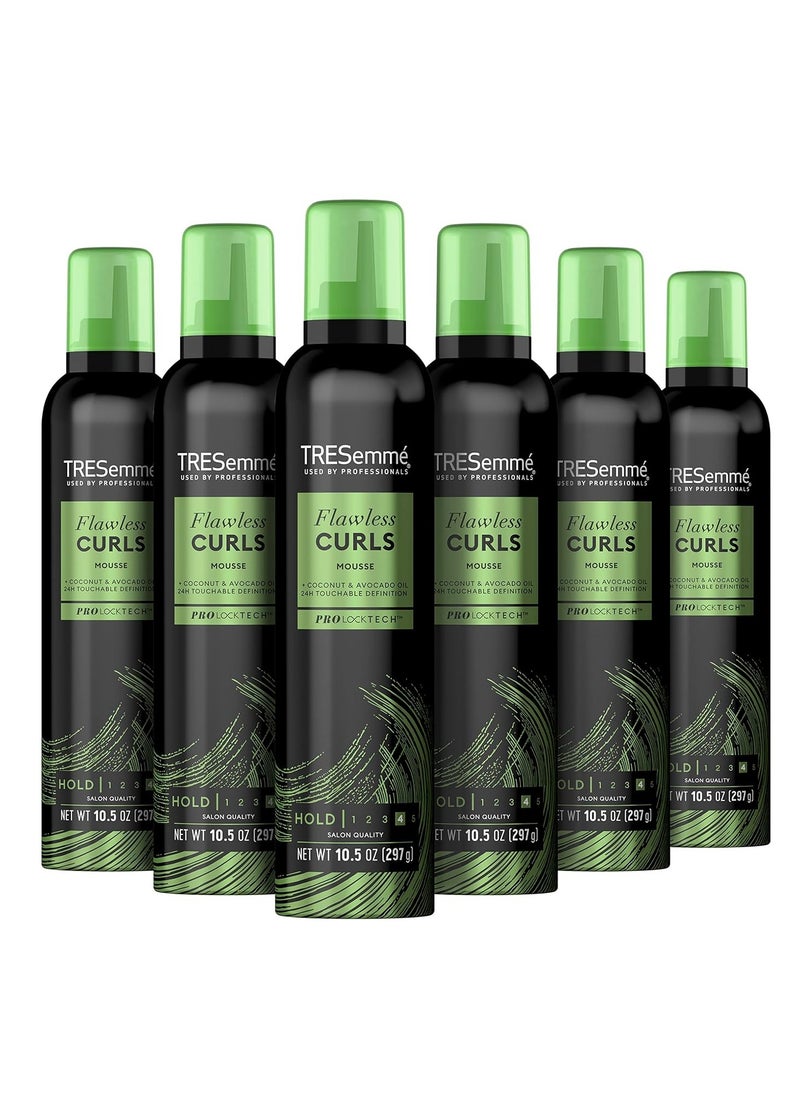 TRESemmé Flawless Curls Pack of 6 Nourishing Mousse With Coconut and Avocado Oil 10.5 oz