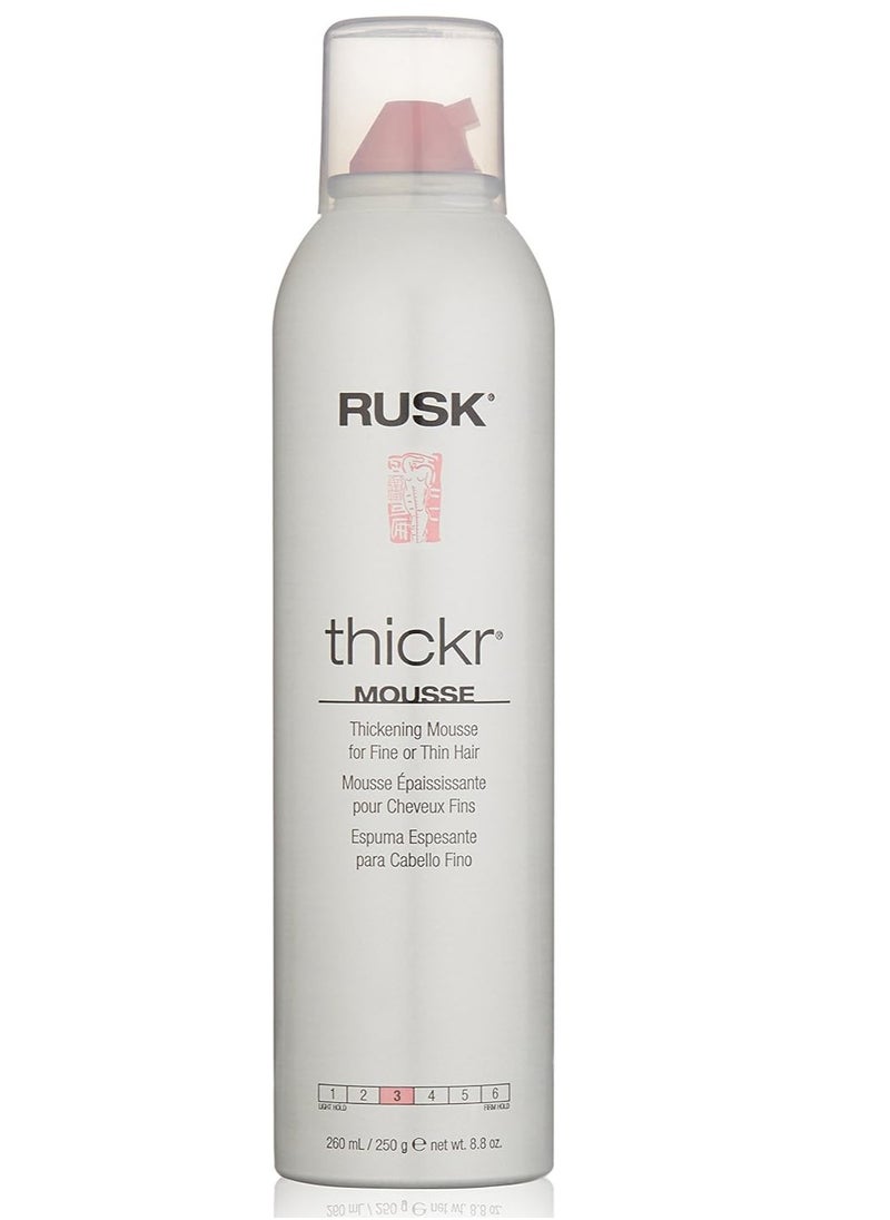 RUSK Designer Collection Thicker Thickening Mousse for Fine or Thin Hair, 8.8 Oz, Thickening Mousse that Provides Body, Texture, and Hold Without Buildup