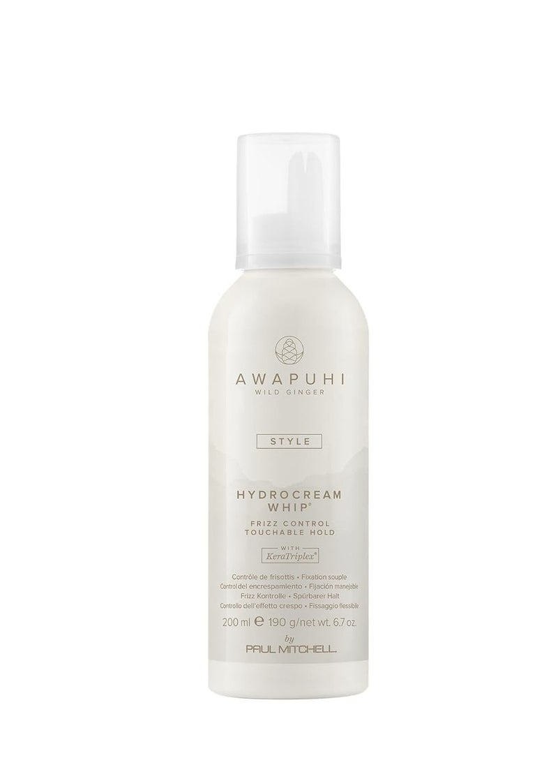 Awapuhi Wild Ginger by Paul Mitchell HydroCream Whip Mousse, Frizz Control, Touchable Hold, For All Hair Types, 6.7 oz.