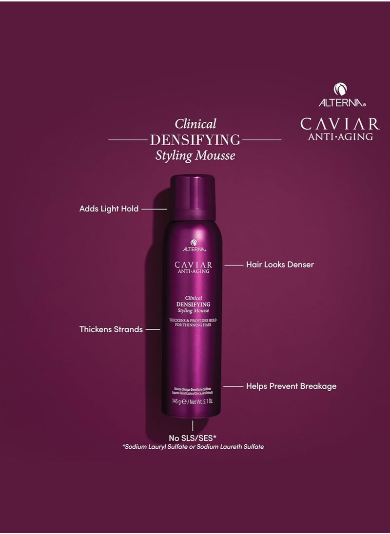 Alterna Caviar Anti-Aging Clinical Densifying Styling Mousse, | Thickens & Provides Hold For Thinning Hair | Sulfate Free , 5.1 Oz (Pack of 1)