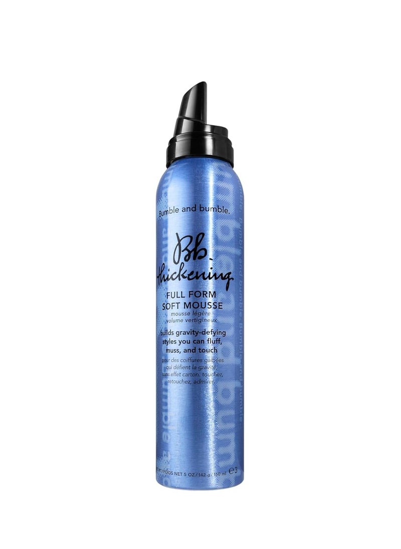 Bumble and bumble Thickening Full Form Soft Hair Mousse | Heat Protection | Softening + Defining | Straight to Wavy, 5 oz.