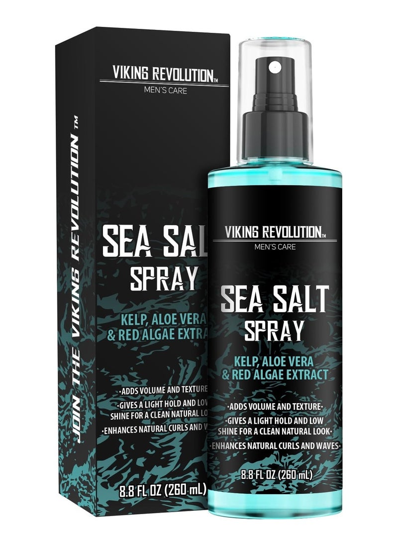 Sea Salt Hair Spray for Men Smoothing Hair Spray with Sea Kelp, Aloe Vera and Red Algae Wave Spray for Adding Volume and Texture Sea Salt Spray for Men Beach Hair Spray 8 oz