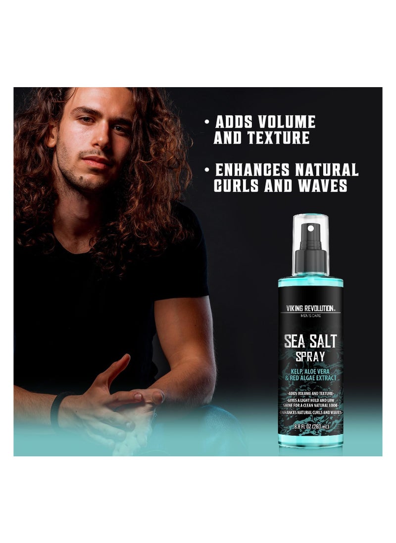 Sea Salt Hair Spray for Men Smoothing Hair Spray with Sea Kelp, Aloe Vera and Red Algae Wave Spray for Adding Volume and Texture Sea Salt Spray for Men Beach Hair Spray 8 oz