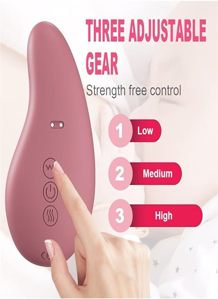 Lactation Massager, Breastfeeding Heated Electric Massager - 10 Vibration Modes to Improve Milk Flow and Relieve Postpartum Swelling and Pain