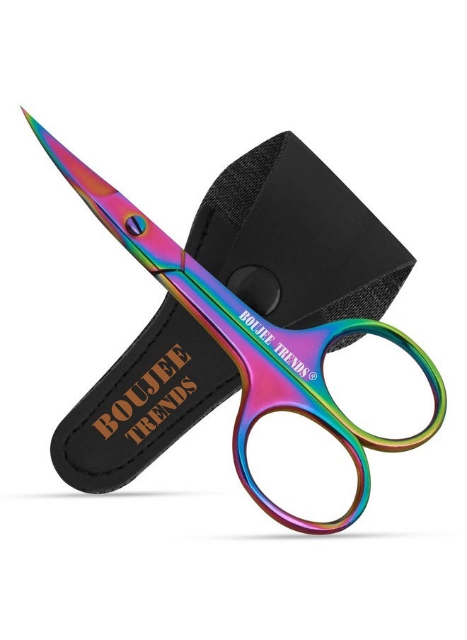 Nail Scissors, Toenail Eyebrow Mustache Facial Nose Ear Hair Grooming Multi-Purpose Beauty Scissors, Small Manicure Pedicure Curved Extra Sharp Fine Blades Professional (Nail Scissors)