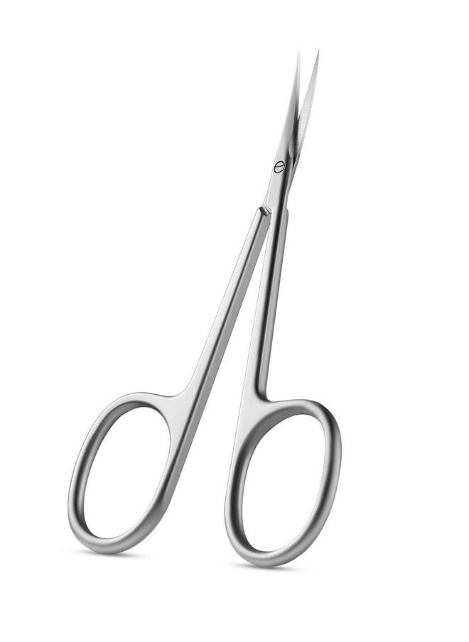 Precision Curved Cuticle Scissors - Extra Fine Manicure Scissor For Women,Stainless Steel Small Nail Scissors For Accurate Trimming - Grey Silver